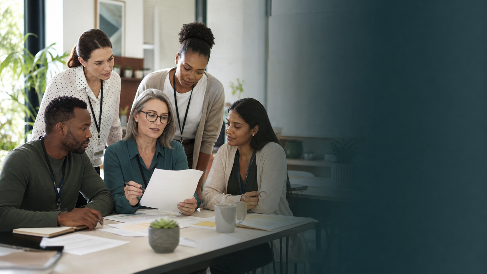 Social care professionals reviewing career options